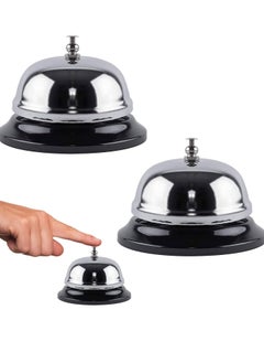 Bukela Ring Desk Call Bell 2 Packs 3.35 Inch Diameter with Metal Anti-Rust Construction, Ringing, Durable, Desk Bell Service Bell for Hotels, Schools, Restaurants, Reception Areas, Hospitals, Warehouses  - Image 1