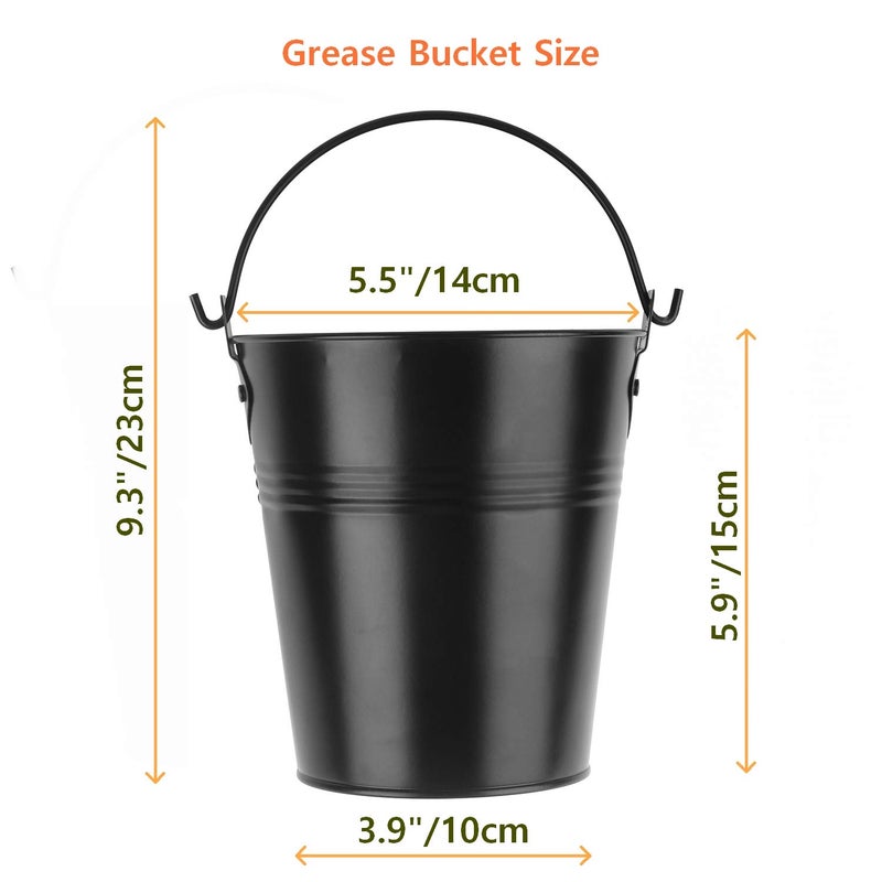 Firsgrill 15-Pack Liners & Replacement Traeger HDW152 Drip Grease Bucket for Traeger 20/22/34, Pit Boss, etc Pellets Smoke (Black 15) - Image 2