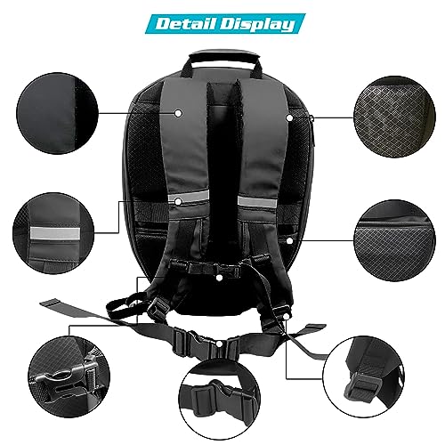 Crelander LED Motorcycle Backpack,17inch Knight Backpack with DIY Programmable Display Screen, 3D Waterproof Hard Shell Helmet Bag Laptop Storage Daypack for Riding Traveling - Image 4