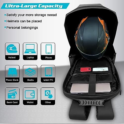 Crelander LED Motorcycle Backpack,17inch Knight Backpack with DIY Programmable Display Screen, 3D Waterproof Hard Shell Helmet Bag Laptop Storage Daypack for Riding Traveling - Image 5