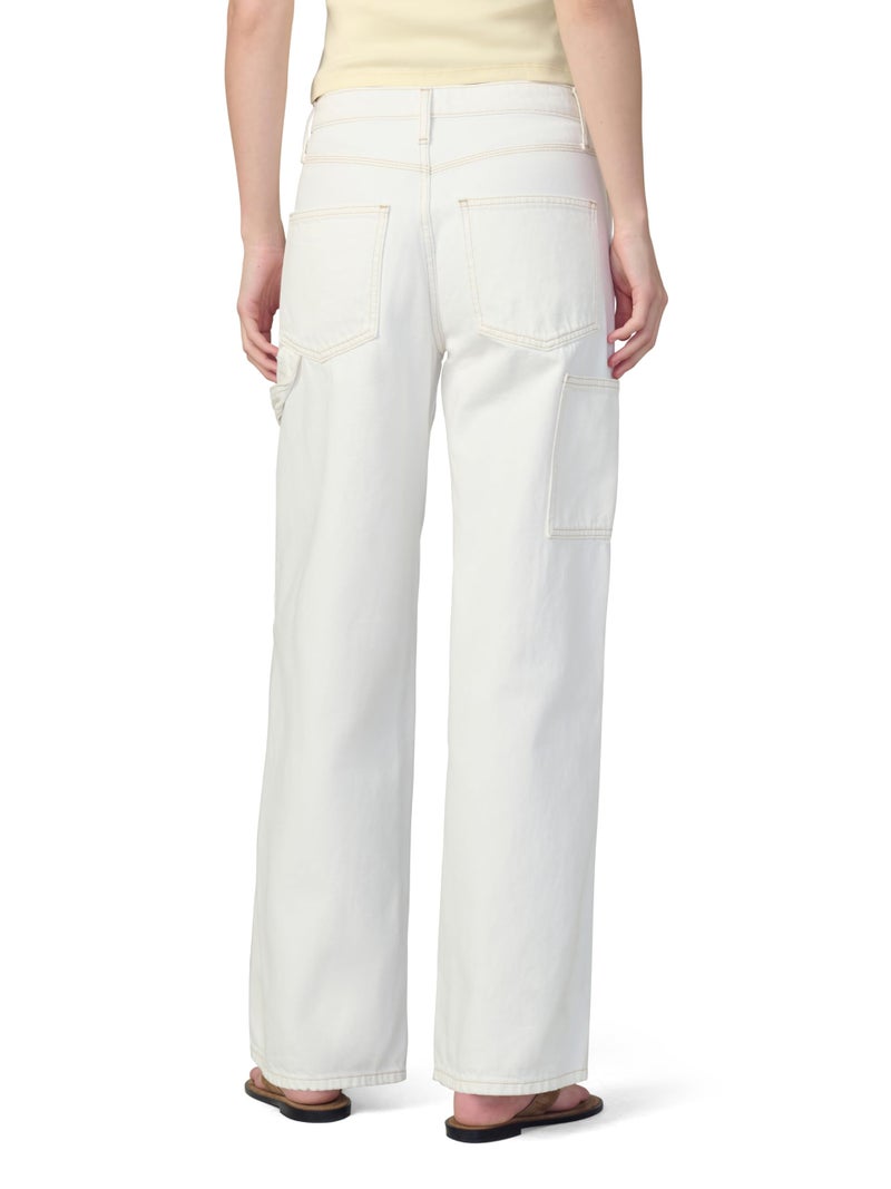 Joe's Jeans Women's The Baggy Carpenter Mid Rise Pant, Milk, 27 - Image 3