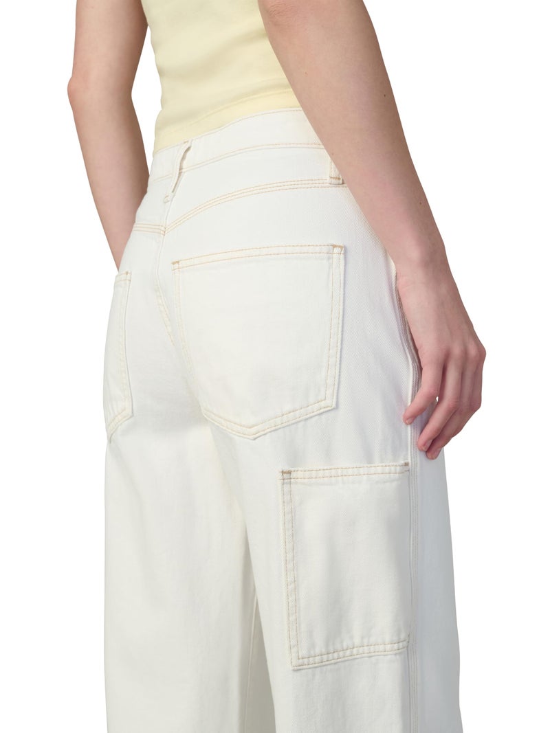 Joe's Jeans Women's The Baggy Carpenter Mid Rise Pant, Milk, 27 - Image 5