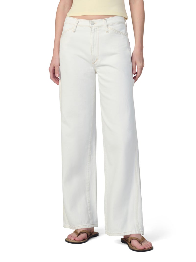 Joe's Jeans Women's The Baggy Carpenter Mid Rise Pant, Milk, 27 - Image 1
