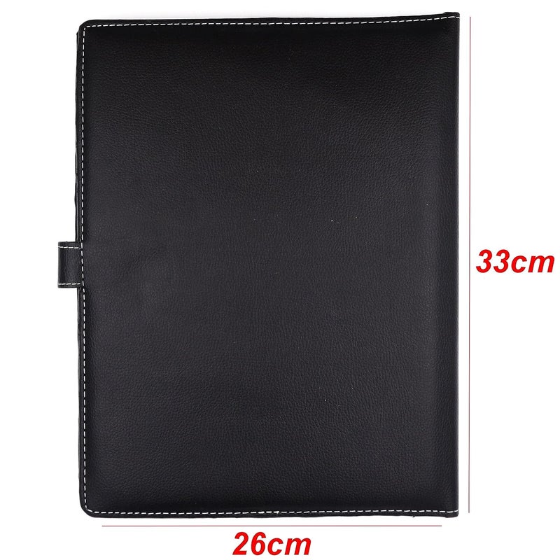 Asraw Professional PU Leather Multipurpose Magnetic Button Lock Conference File Folder Certificate Organiser for Meetings, Conferences, Seminars, Presentations, Interview Portfolio (Matte Black) - Image 3