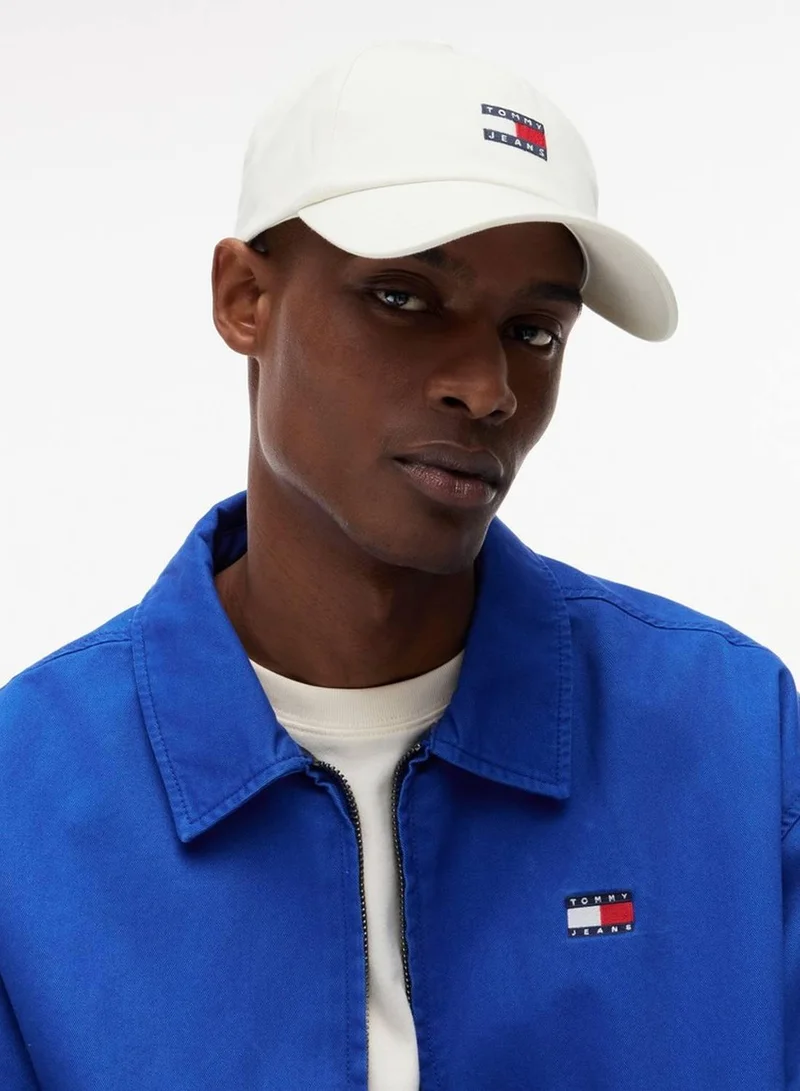 Tommy Jeans Ivory Heritage Logo Baseball Cap for Men | Best Price UAE