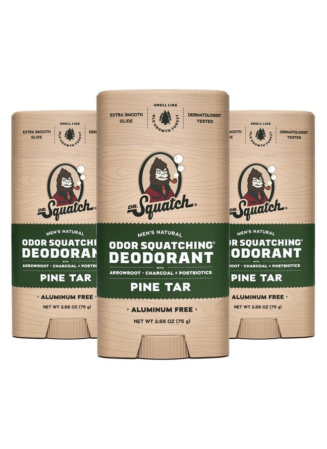 Dr. Squatch Dr. Squatch Natural Deodorant for Men 3 Pack Pine Tar - Odor-Squatching Men's Deodorant Aluminum Free (2.65 oz, 3 Pack)  - Image 1