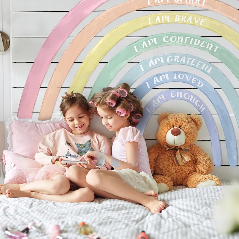Tinideya Large Rainbow Wall Decal with Inspirational Quotes - Image 4