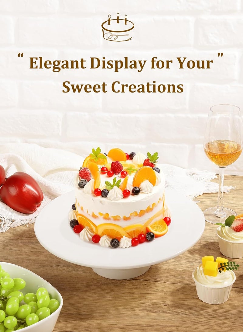 Yedio 12 inch Porcelain Cake Stand, Round Dessert Stand, Cupcake Stand for Birthday Parties, Weddings, Baby Shower and Other Events, White - Image 4