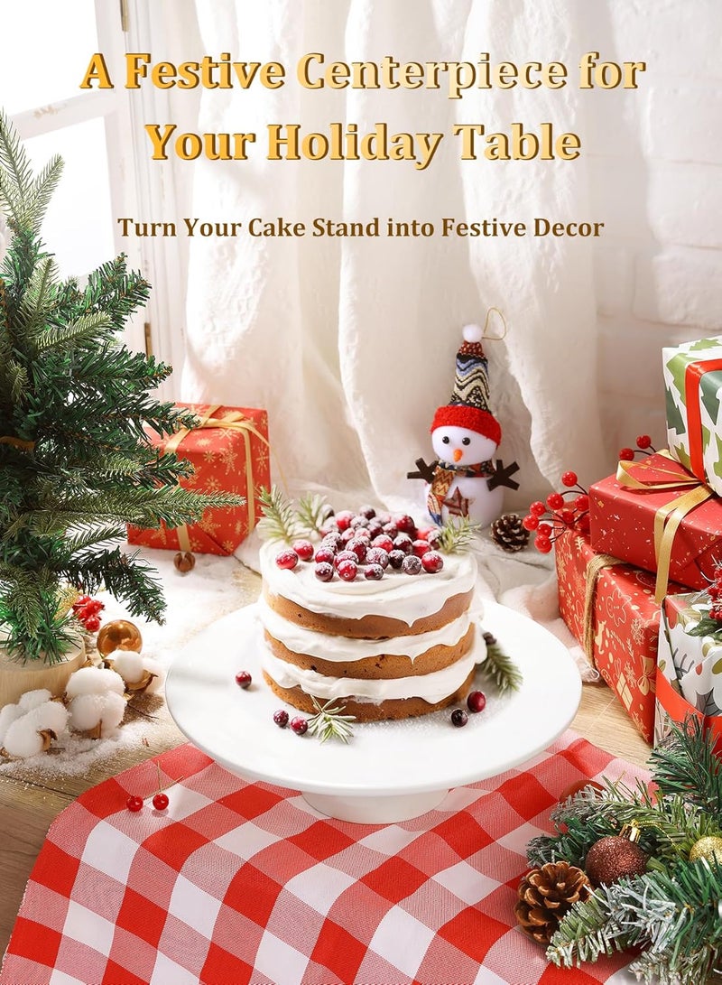 Yedio 12 inch Porcelain Cake Stand, Round Dessert Stand, Cupcake Stand for Birthday Parties, Weddings, Baby Shower and Other Events, White - Image 3