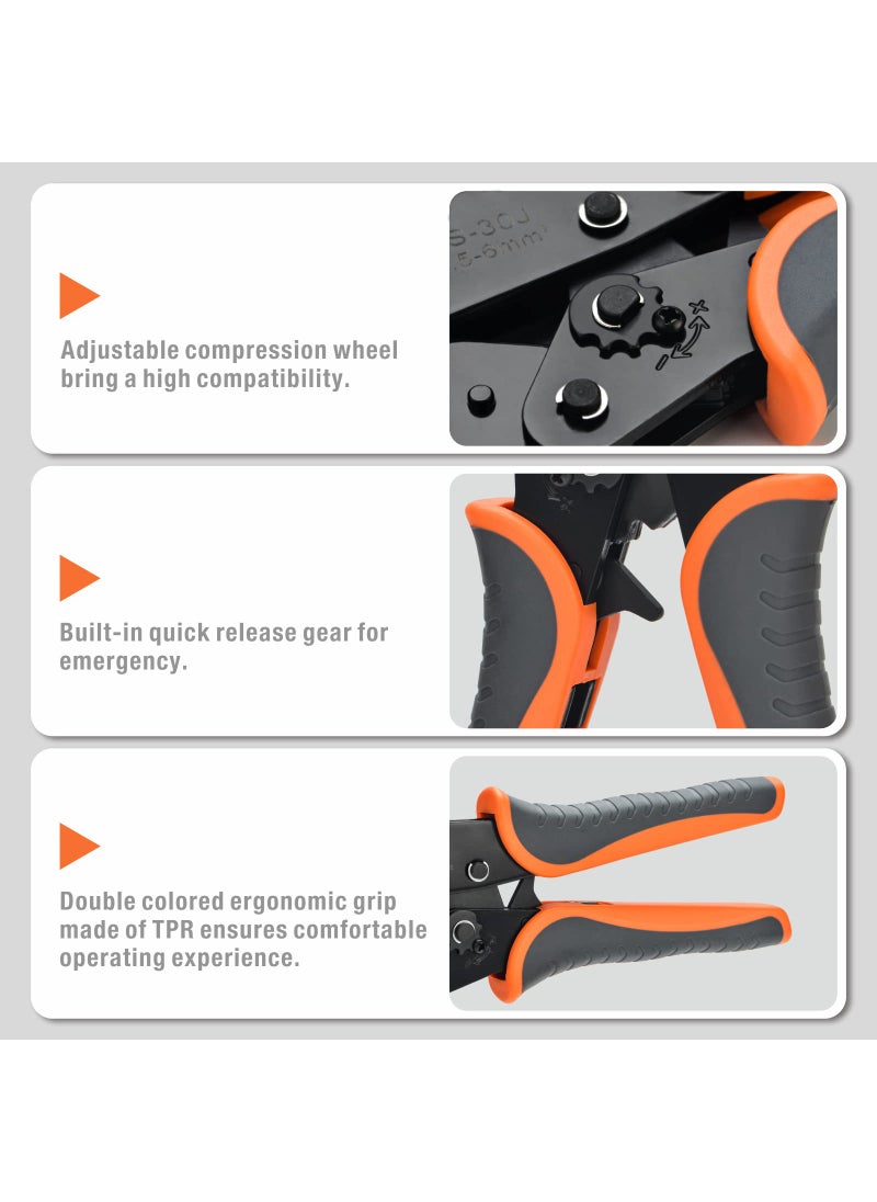 IWISS iCrimp Ratchet Wire Crimping Tool Set w/ 5 Interchangeable Jaws for Insulated and Non-Insulated Terminals AWG20-2, Wire Stripper included  - Image 5