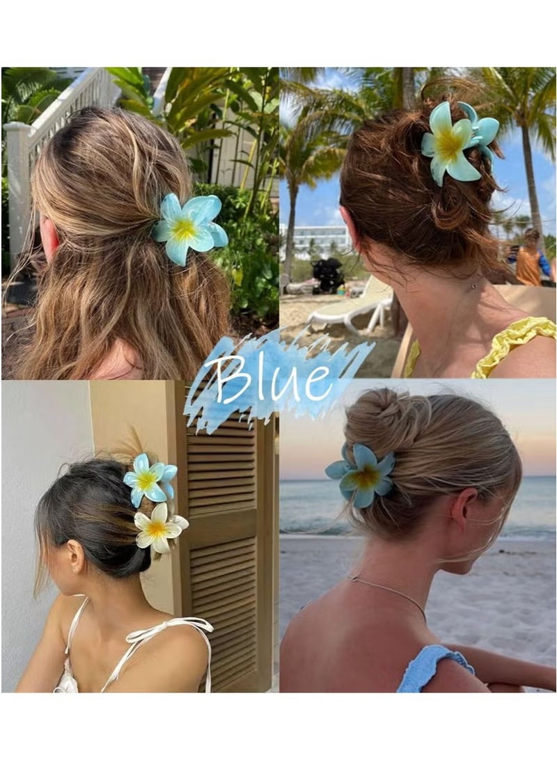 3 Pcs Flower Hair Clip, Strong Hold Nonslip Hair Claw Clips, Hair Accessories for Holiday Gifts Accessory For Women Ponytails (Yellow+Blue+Pink) - Image 5