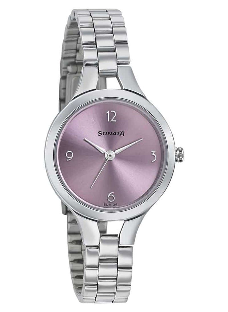 Sonata - Women's Analog Round Shape Stainless Steel Wrist Watch 8151SM03 - 39.7 Mm - Image 1