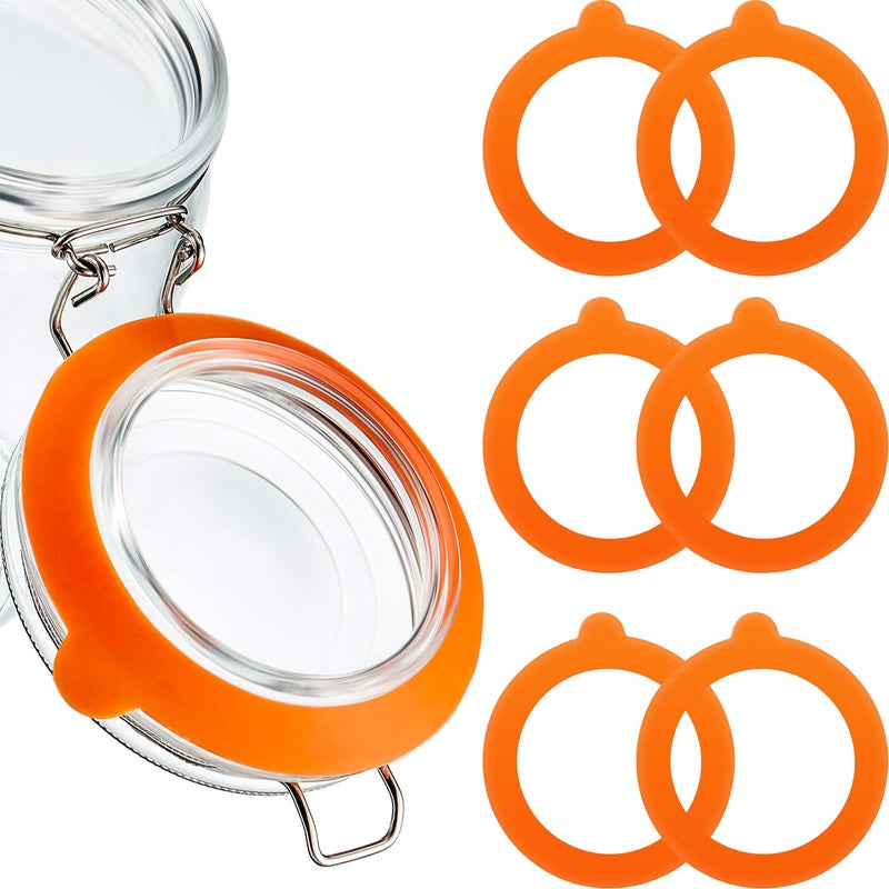 Outus Outus 8 Pieces 375 Inches Silicone Jar Gaskets Replacement Silicone Seals Airtight Gasket Sealing Rings for Regular Mouth Canning JarOrange