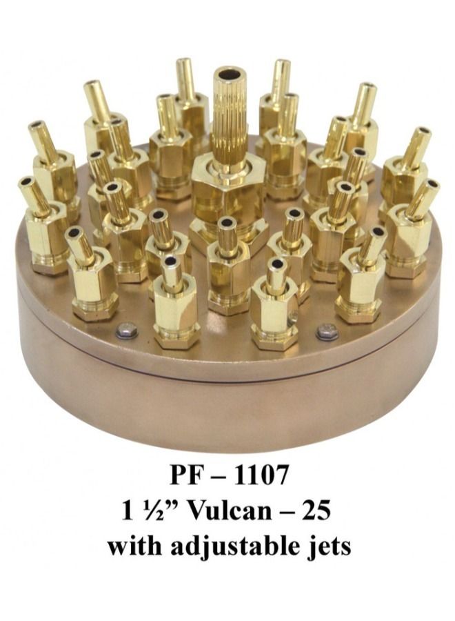 Generic Pearl Pool Water Fountain 1 ½" Vulcon Nozzle Brass - 25 With Adjustable Jets Made In India PF - 1107  - Image 3