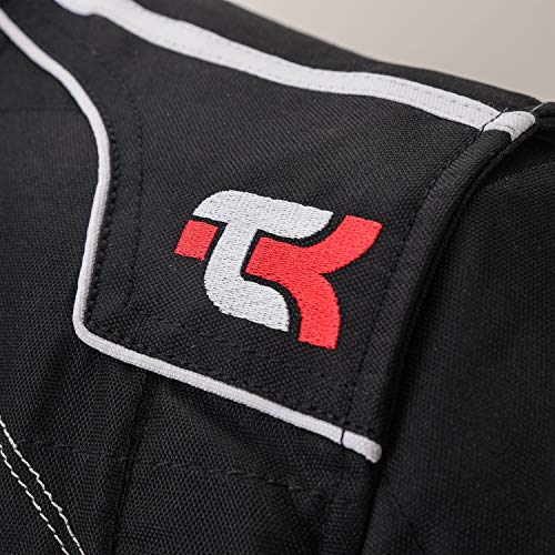 TK Adult Karting Suit/Race/Rally One Piece Cordura Suit Go Kart Racing Suit (Black & White, XL) - Image 5