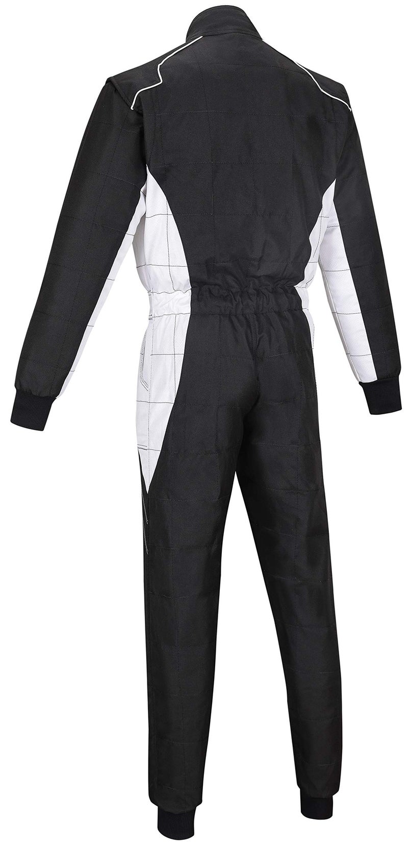 TK Adult Karting Suit/Race/Rally One Piece Cordura Suit Go Kart Racing Suit (Black & White, XL) - Image 4