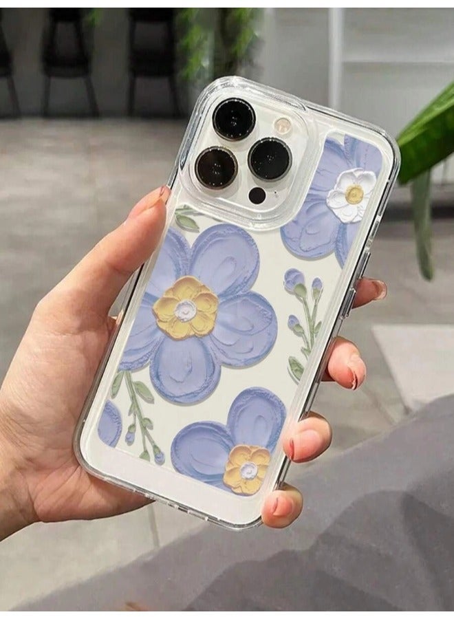 ShebSheb Designed for iPhone 15 Plus Case ,Clear Flower Soft & Flexible Shockproof Floral Women Phone Cover  - Image 3