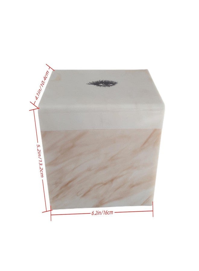 Sisiter 10 Layers Acrylic Eyelash Storage Box,Eyelash Holder Extension Tool,Makeup Organizer False Eyelashes Glue Pallet Holder, Grafting Eye lashes Close-Packed Display with 10 Pallets (Yellow Marble) - Image 5