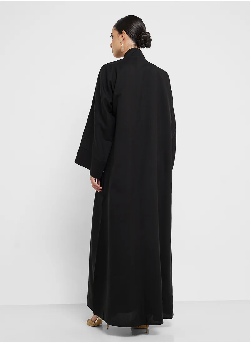 hayas closet Embellished Flared Sleeve Abaya