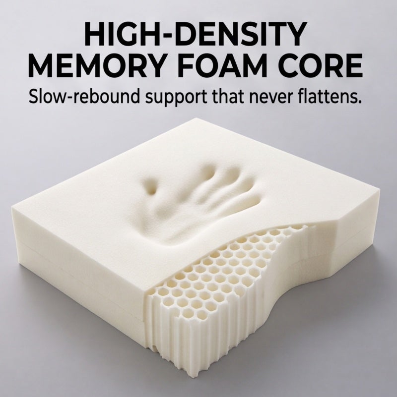 Seat Cushion Ergonomic L-Shaped Design Memory Foam Cushion - Tailbone Relief for Long Sitting Office Chair Cushion for Work from Home - Image 4