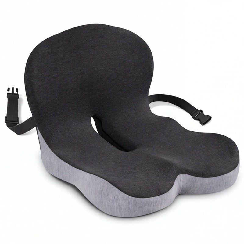 Seat Cushion Ergonomic L-Shaped Design Memory Foam Cushion - Tailbone Relief for Long Sitting Office Chair Cushion for Work from Home - Image 1