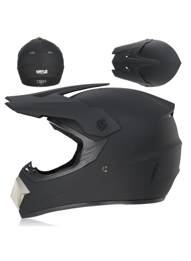 Sub-black Solid Color Cross-country Helmet Motorcycle Small Cross-country Helmet Racing Lightweight Mountain Full Helmet Goggles Helmet