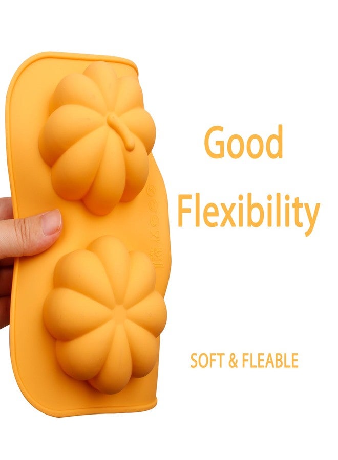 Fchil 2 Pcs Pumpkin Cake Pan, 3D Silicone Pumpkin Molds for Baking Halloween Thanksgiving Dessert Mousse Ice Cube - Image 5