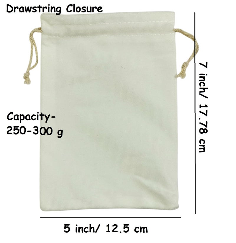 Kriwin Pack of 10 Sweet Velvet White Drawstring Closure Small Size Gift Potli Bags Pouches (White, 5X7) - Image 5