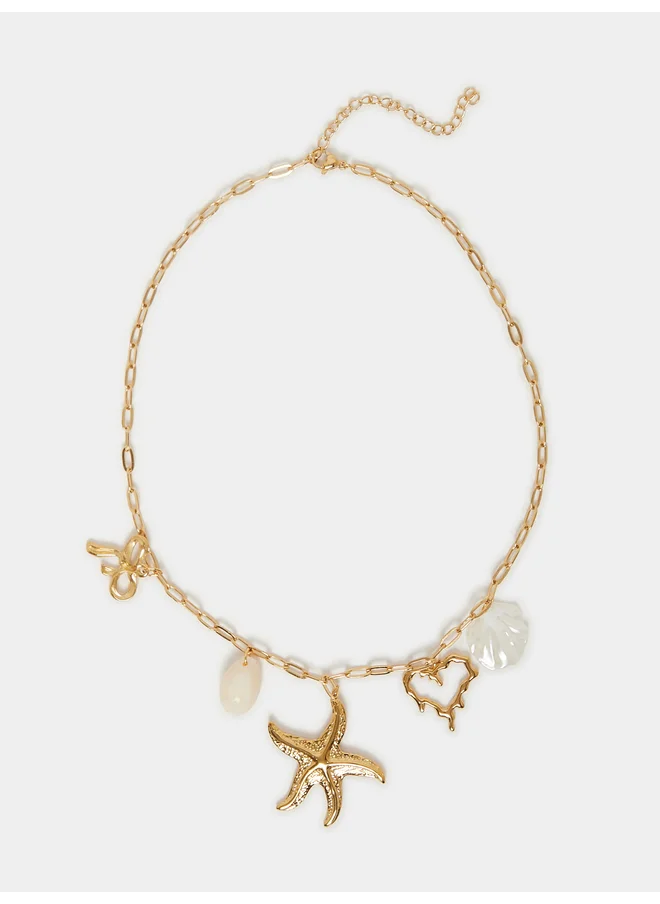 ستايلي Styli Sea Charm Link Necklace with Lobster Clasp