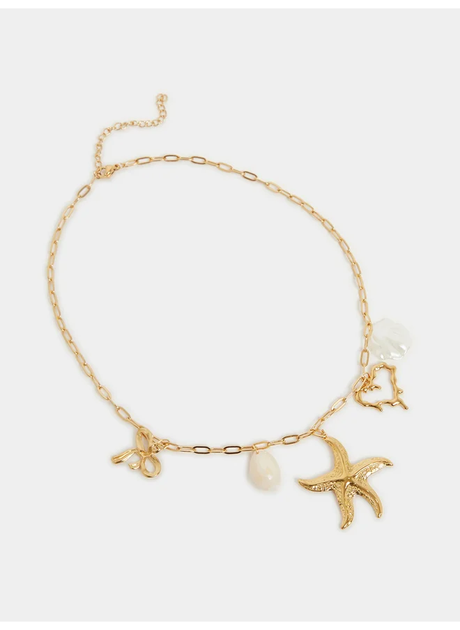 ستايلي Styli Sea Charm Link Necklace with Lobster Clasp