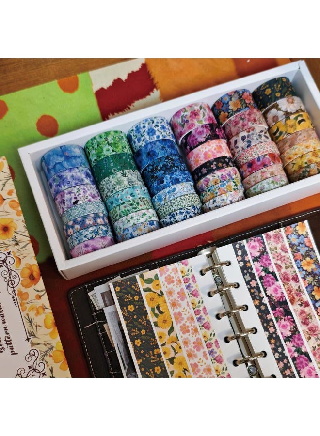 Bomichi 42 Rolls Washi Tape, Aesthetic Colored Decorative Cute Scrapbook Tape for Scrapbooking Supplies Journaling Craft Junk Journal - Image 4