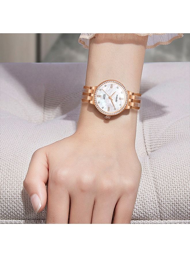 HALEI Luxury Shine Diamond Stainless Steel Ladies Bracelet Quartz Watch for Women Dial 25mm - Image 2
