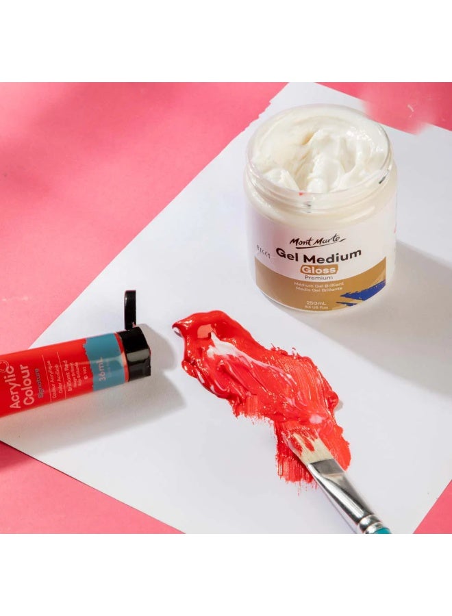 Mont Marte Premium Gloss Acrylic Gel Medium for Art & Painting - 250ml (8.5 US fl. oz) - Image 4