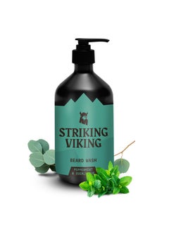 Striking Viking Triking Viking Beard Wash (17Oz) Peppermint & Eucalyptus Scent Beard Shampoo Paraben & Sulfate Free For Men Deep Cleansing Organic Beard Wash For Beard Care  - Image 1