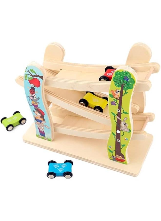 Wooden Race Track For Kids, Race Track Car Ramp Racer With 4 Mini Cars, Educational Creative Toddler Toys For 1-2 Year Old Boy s Girls Gift - pzsku/Z411C9BF20AEB041B918AZ/45/_/1726286555/689b570b-7a7e-4338-82b3-bd3fd605d098