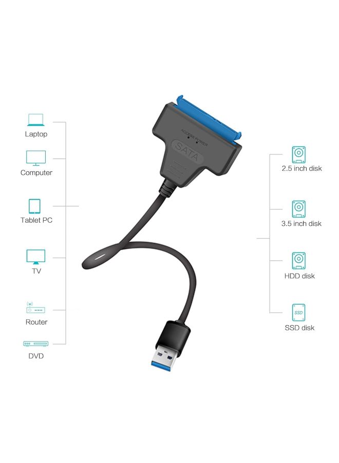 USB3.0 To SATA Hard Disk Adapter External 2.5 Inch Solid State Mechanical Hard Disk Cable Usbtosata Easy Drive Cable-Color:Usb2.0 Double Cable With Dc Pearlescent Bag Packaging  - Image 3