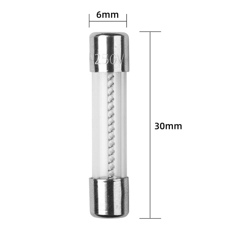 COMPSTUDIO 10Pcs T6AL250V 6x30mm 6A 250V Slow Blow Fuse T6AL Glass Slow-Acting 6 Amp Time-delay Fuse - Image 3