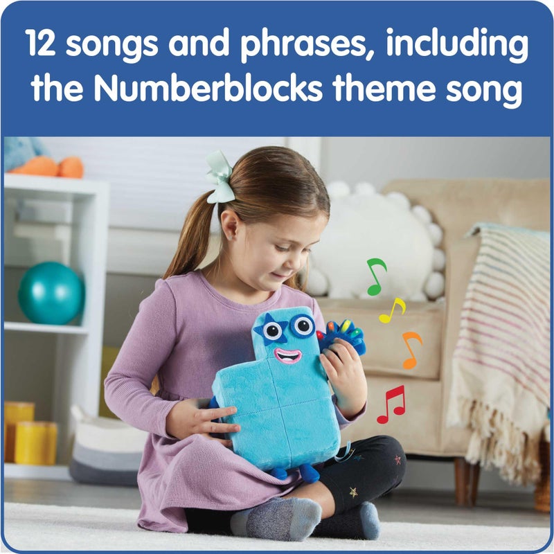 hand2mind Sing-Along Numberblock Five Plush, Music Toys, Numbers for Toddlers, Preschool Learning Math Toys, Light Up Stuffed Animal Plushies, Counting Blocks, Soft Stuffies, Kids Birthday Gifts - Image 3