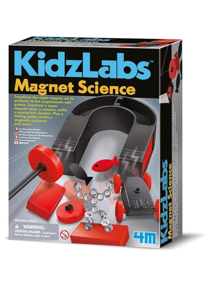 4M KidzLabs Magnet Science Kit – Perform 10 Magnetic Experiments & Build Fun Gadgets | Hands-On STEM Physics Kit for Kids Ages 8+ | 00-03291 - Image 1