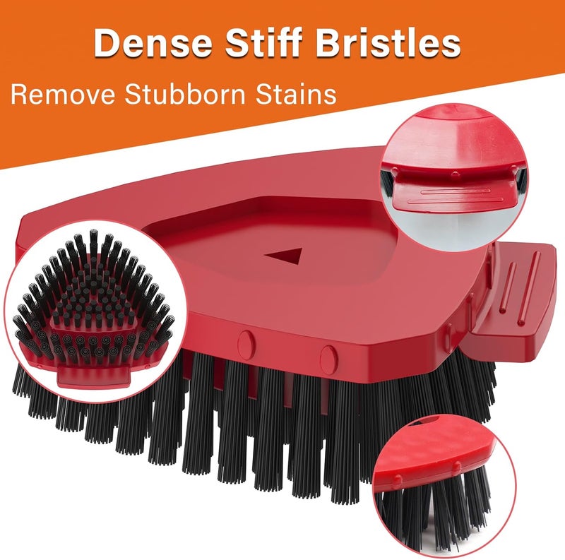 Fatmass Upgraded Spin Mop Replace Scrub Brush Only Compatible with Vileda Rinseclean System, More Layers of Bristles Great for Kitchen, Deck, Bathroom and Shower Floor (Small，NOT for vileda others system) - Image 5
