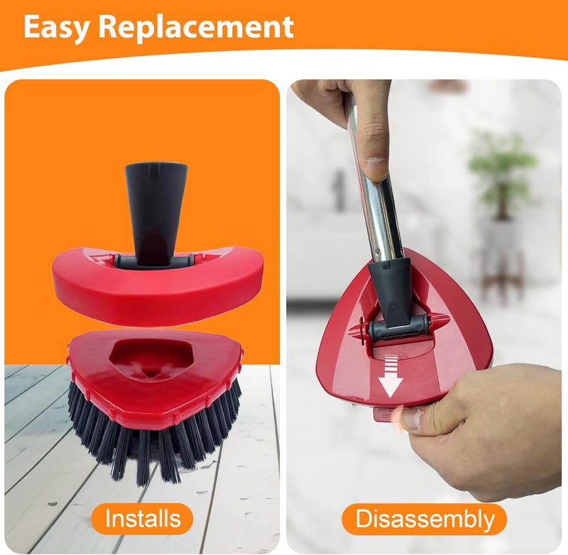Fatmass Upgraded Spin Mop Replace Scrub Brush Only Compatible with Vileda Rinseclean System, More Layers of Bristles Great for Kitchen, Deck, Bathroom and Shower Floor (Small，NOT for vileda others system) - Image 3