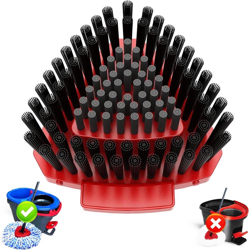 Fatmass Upgraded Spin Mop Replace Scrub Brush Only Compatible with Vileda Rinseclean System, More Layers of Bristles Great for Kitchen, Deck, Bathroom and Shower Floor (Small，NOT for vileda others system) - Image 1
