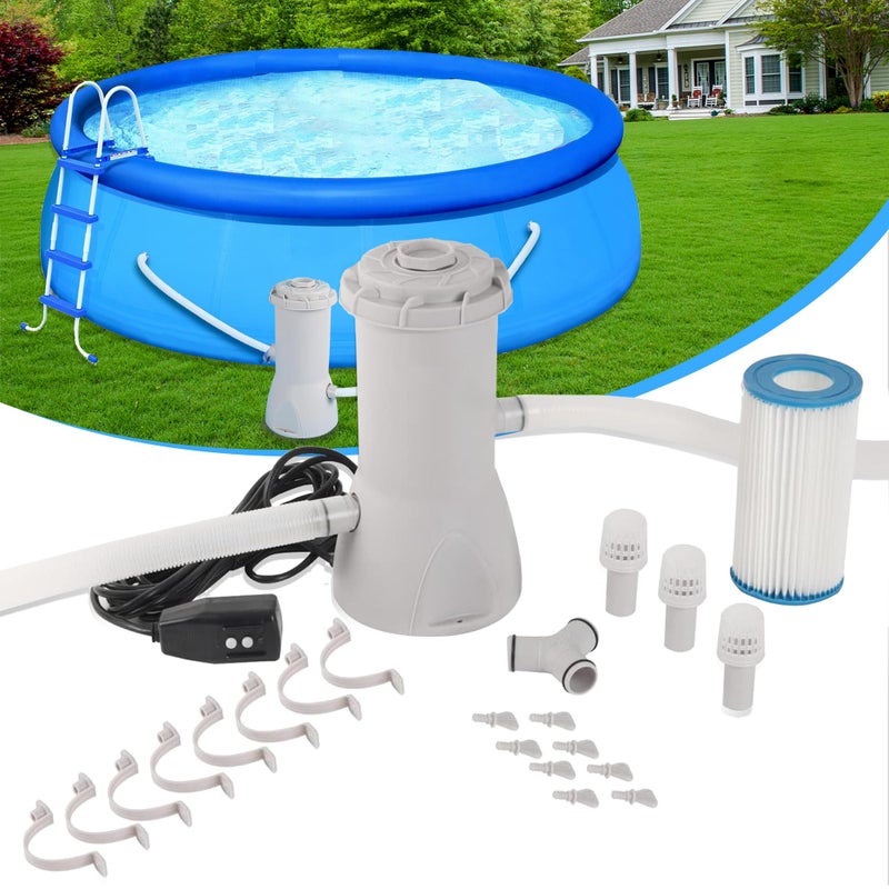 TonGass 800 GPH Pool Filter Pump for Above Ground Pools, Powerful Circulation System with Filter Cartridge, GFCI Safety Protection, Easy to Install Pool Pump for Pools up to 5000 Gallons - Image 1