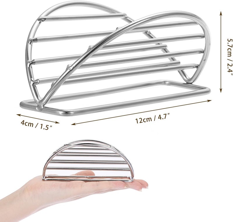 BSTKEY Taco Holders Set of 5, Stainless Steel Taco Stand, Soft or Hard Shell Taco Rack for Taco Bar, Burritos and Tortillas Holder for Kitchen Restaurant - Image 2