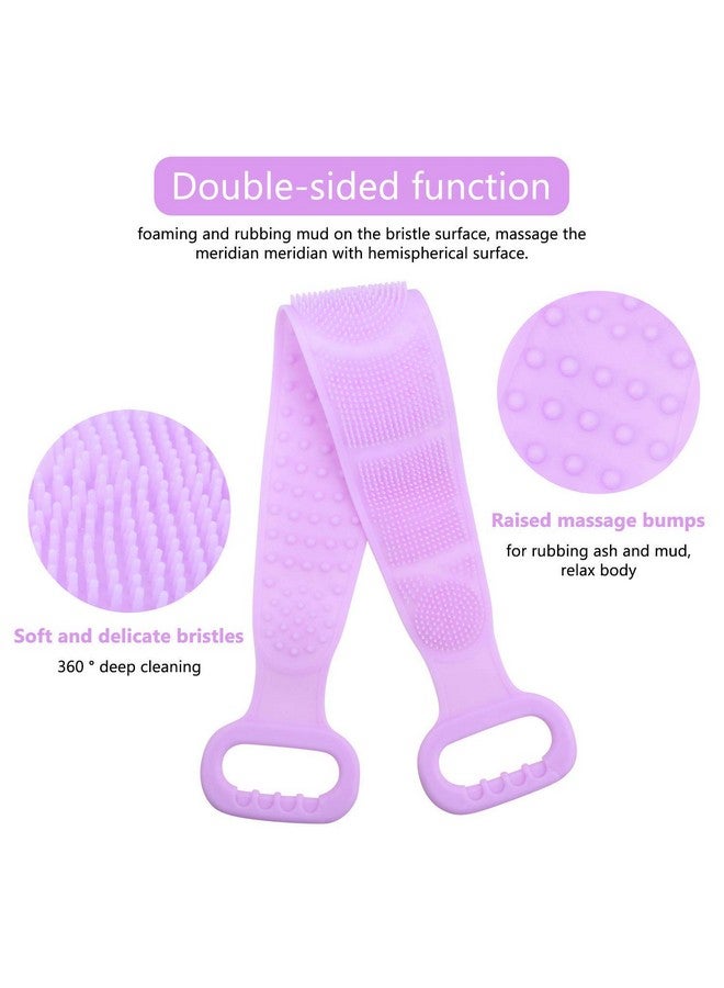 DPISZONE Silicone Bath Body Brush, Exfoliating Long Silicone Body Back Scrubber, Easy to Clean, Lathers Well, Eco Friendly, Long Lasting (Multi color) - Image 5