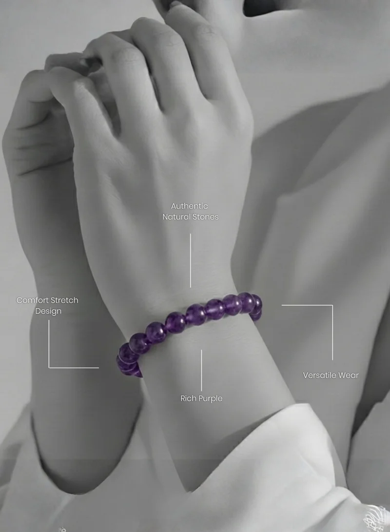 British Fossils سوار طاقة الكريستال من حجر الجمشت