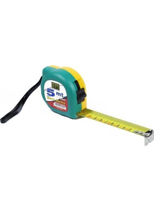 BTS 12296 Tape Measure Yellow Green With Stop 5 M x 25 mm 