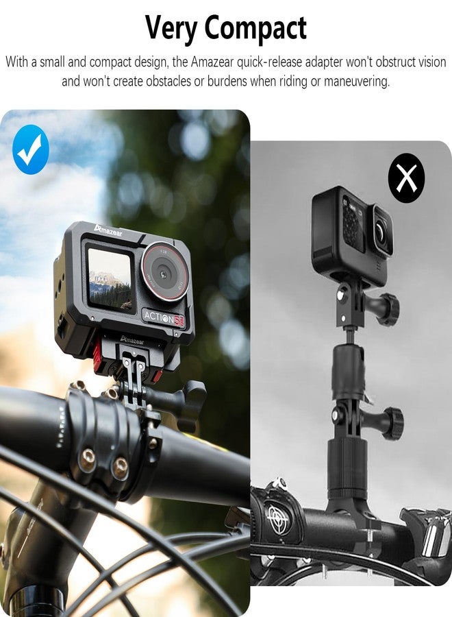 AMAZEAR Metal Magnetic Quick-Release Mount for DJI OSMO 360 Action 5 Pro Accessories, Upgraded Aluminum Alloy QR Adapter for Action 3/4 with Horizontal Rotation Fuction, Black-Red - Image 4