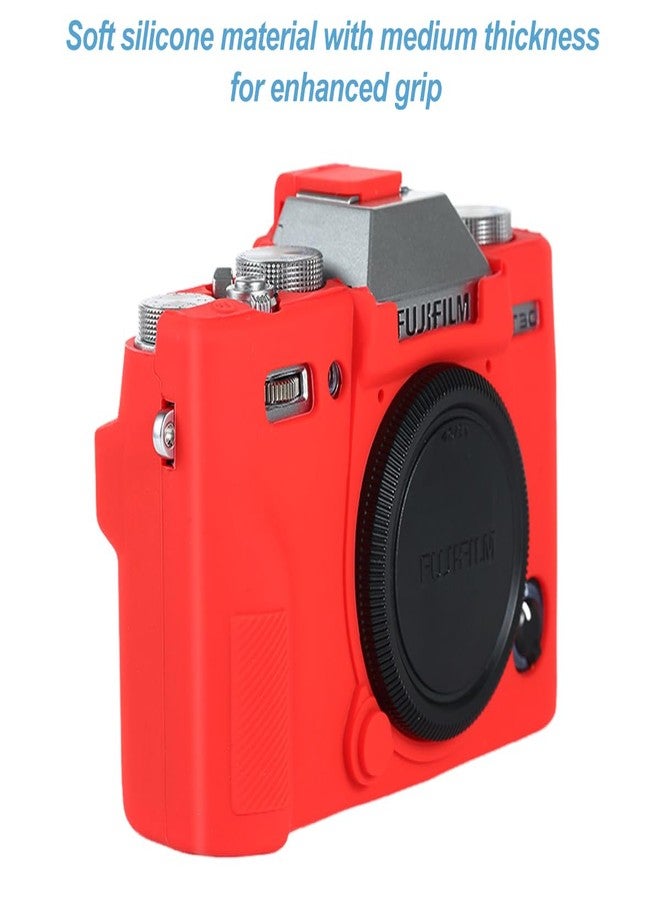 Pocoukate Case for Fuji XT30 / XT30 II Camera, Soft Silicone Protective Cover Skin with Screen Protector Accessories (Red) - Image 4
