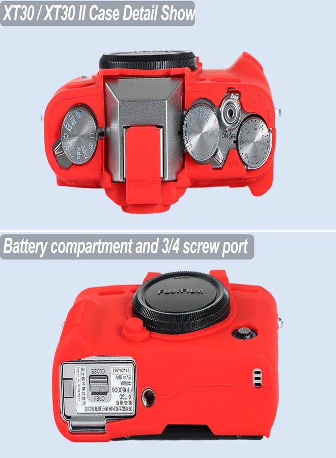 Pocoukate Case for Fuji XT30 / XT30 II Camera, Soft Silicone Protective Cover Skin with Screen Protector Accessories (Red) - Image 5